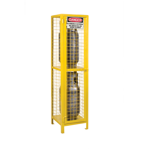 Armoires pour cylindres &agrave; gaz, nbre de bouteilles: 2, 17" , 17" , 69" , Jaune Oxford Builders Supplies Inc