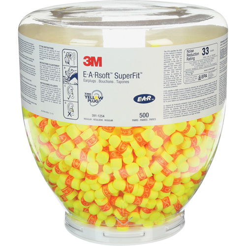 Refill E-A-Rsoft SuperFit One Touch Earplugs, Bulk - Canister Oxford Builders Supplies Inc