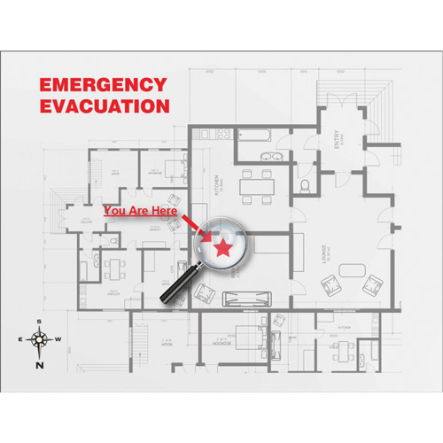 Insert transparent de cadre pour plan d'&eacute;vacuation Oxford Builders Supplies Inc