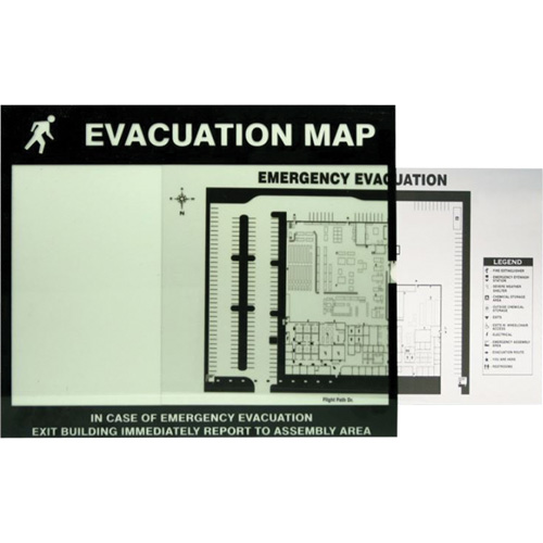Insert transparent de cadre pour plan d'&eacute;vacuation Oxford Builders Supplies Inc