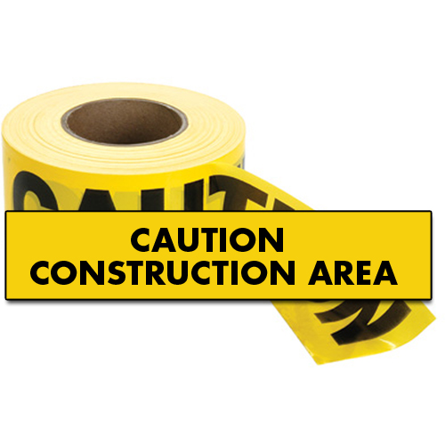 Standard Barricade Tape, English, 3" W x 1000' L, 2 mils, Black on Yellow Oxford Builders Supplies Inc