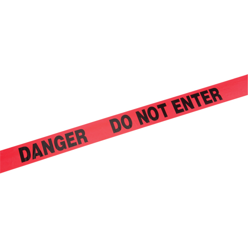 Rubans standards pour barricades, Anglais, 3" la x 1000' lo, 2 mils, Rouge Oxford Builders Supplies Inc