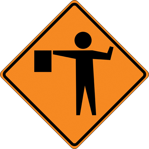 Panneau de construction enroulable - Tilt-Adjust signaleur, 36" x 36", Vinyle, Pictogramme Oxford Builders Supplies Inc