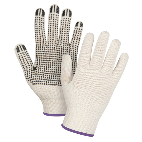 Gants l&eacute;gers tricot&eacute;s &agrave; pois, Poly/coton, Un c&ocirc;t&eacute;, Calibre 7, T-petit Oxford Builders Supplies Inc