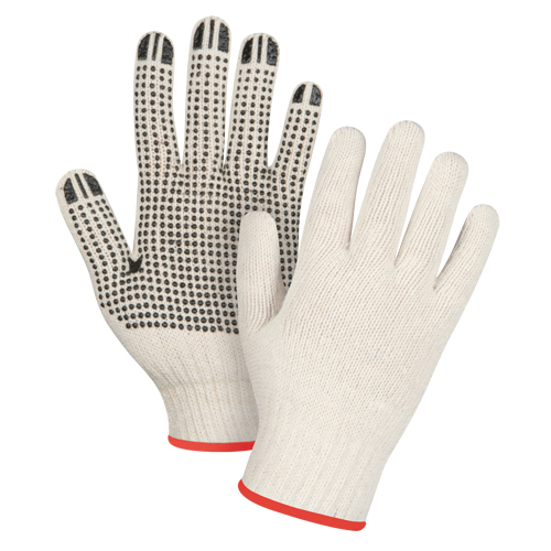 Gants l&eacute;gers tricot&eacute;s &agrave; pois, Poly/coton, Un c&ocirc;t&eacute;, Calibre 7, Petit Oxford Builders Supplies Inc