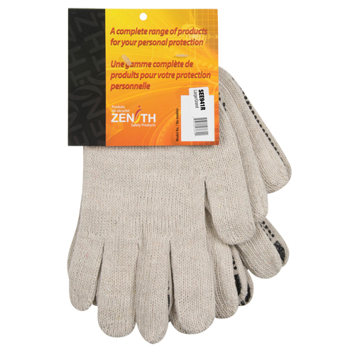 Gants tricot&eacute;s de poids lourd, Poly/coton, Un c&ocirc;t&eacute;, Calibre 7, Grand Oxford Builders Supplies Inc