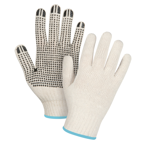 Gants l&eacute;gers tricot&eacute;s &agrave; pois, Poly/coton, Un c&ocirc;t&eacute;, Calibre 7, T-Grand Oxford Builders Supplies Inc