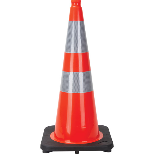 Traffic Cone, 28", Orange, 4" & 6" Reflective Collar(s) Oxford Builders Supplies Inc