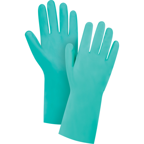 Gants r&eacute;sistants aux produits chimiques &agrave; prise en losange, Taille 8, 13" lo, Nitrile, Doublure en Ouat&eacute;e, 15 mils Oxford Builders Supplies Inc