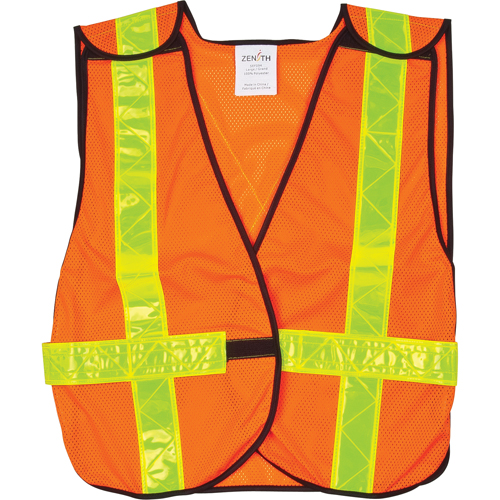 Standard-Duty Safety Vest, High Visibility Orange, Medium, Polyester Oxford Builders Supplies Inc