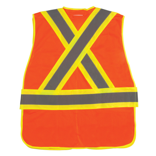 Veste d'arpenteur r&eacute;sistante aux flammes, Orange haute visibilit&eacute;, Moyen, Polyester Oxford Builders Supplies Inc