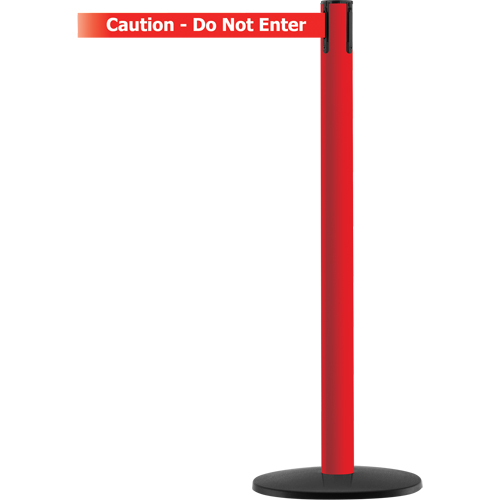 Advance TensaBarrier&reg; Barrier Post, Steel, 36" H, White/Red Tape, 7.5' Tape Length Oxford Builders Supplies Inc