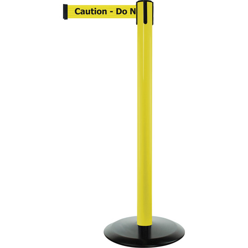 Montant pour syst&egrave;me Advance TensaBarrier, Acier, 36" h, Ruban Noir/Jaune, Longueur du ruban 7,5' Oxford Builders Supplies Inc