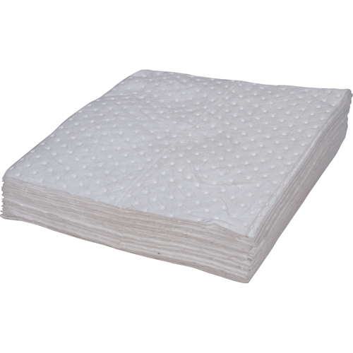Feuilles absorbantes li&eacute;es de premi&egrave;re qualit&eacute;, Huile seulement, 15" x 17", 8 gal. d'absorption Oxford Builders Supplies Inc