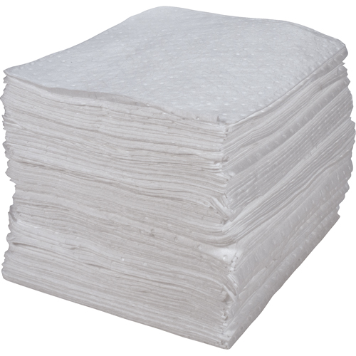 Feuilles absorbantes li&eacute;es de premi&egrave;re qualit&eacute;, Huile seulement, 15" x 17", 30 gal. d'absorption Oxford Builders Supplies Inc