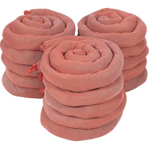 Remblais tubulaires absorbants, Mati&egrave;res dangereuses, Absorption 50 gal., 3" la x 8' lo, Pqt de 15 Oxford Builders Supplies Inc