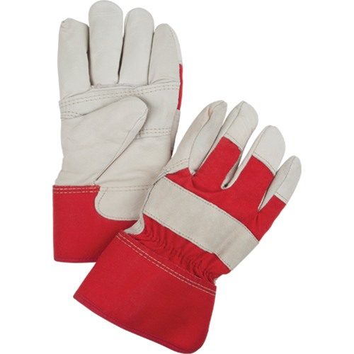 Red & White Winter-Lined Fitters Gloves, Large, Grain Cowhide Palm, Boa Inner Lining Oxford Builders Supplies Inc