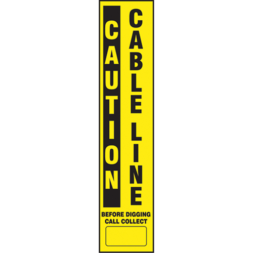 Flexible Marker Stake Decals - Caution Cable Line Oxford Builders Supplies Inc