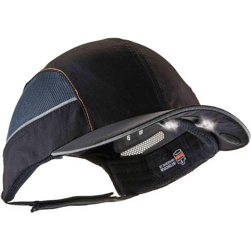 Skullerz&reg; 8960 Short Brim Bump Cap with LED Lighting, Black Oxford Builders Supplies Inc