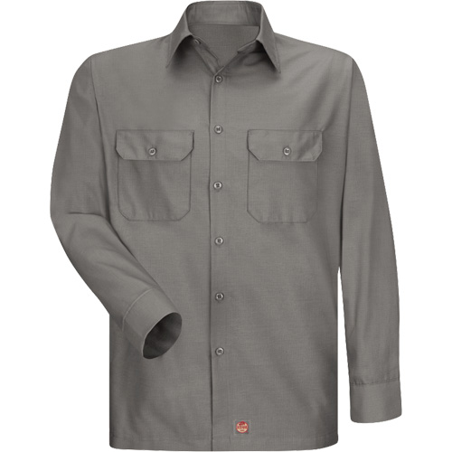 Long Sleeve Ripstop Shirt, Men's, 3X-Large, Grey Oxford Builders Supplies Inc