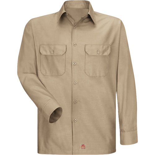 Long Sleeve Ripstop Shirt, Men's, 3X-Large, Khaki Oxford Builders Supplies Inc