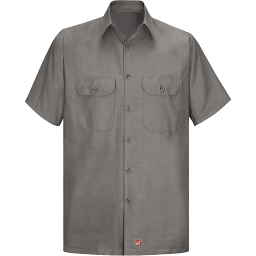 Short Sleeve Ripstop Shirt, Men's, 3X-Large, Grey Oxford Builders Supplies Inc