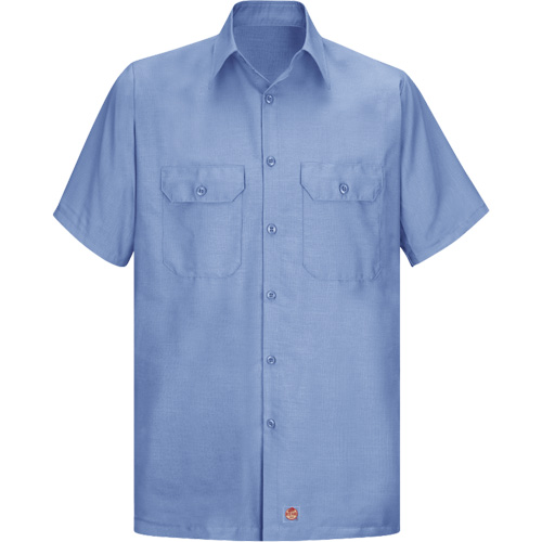 Short Sleeve Ripstop Shirt, Men's, Large (Tall), Blue Oxford Builders Supplies Inc