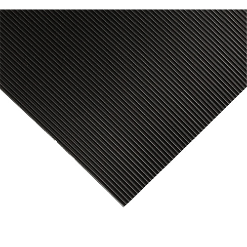 Corrugated Switchboard Matting No.702, 2' W x 10' L, 1/4" Thickness, Black, PVC Oxford Builders Supplies Inc