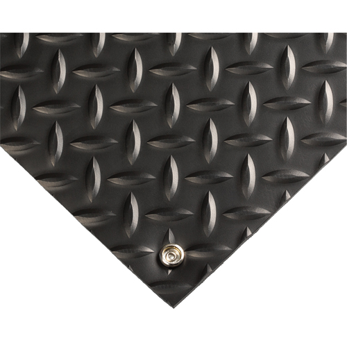 Tapis conducteur d'&eacute;lectricit&eacute; no 785, 3' la x 10' lo x 5/32" &eacute;p, PVC, Losange, Noir Oxford Builders Supplies Inc