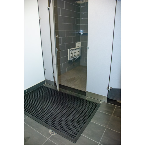 Tapis d'entr&eacute;e ext&eacute;rieure, Caoutchouc, Grattoir Type, Motif Textur&eacute;, 2' x 2-2/3', Noir Oxford Builders Supplies Inc