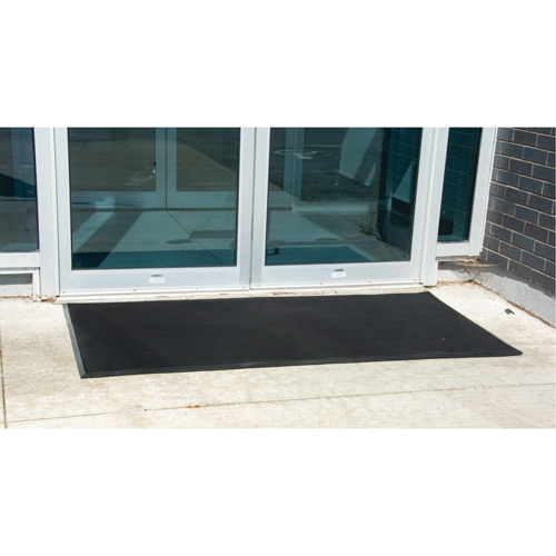 Tapis d'entr&eacute;e ext&eacute;rieure, Caoutchouc, Grattoir Type, Motif Textur&eacute;, 2' x 2-2/3', Noir Oxford Builders Supplies Inc