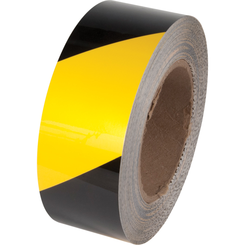 Ruban de marquage pour plancher Tuff Mark, 2" x 100', Polyester, Noir et jaune Oxford Builders Supplies Inc