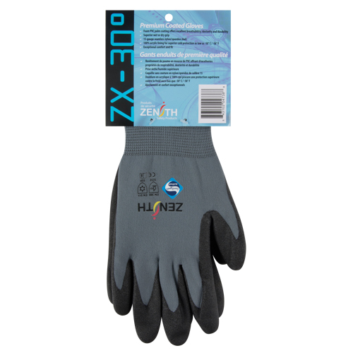 ZX-30° Premium Coated Gloves, 8/Medium, PVC Coating, 15 Gauge, Nylon Shell Oxford Builders Supplies Inc