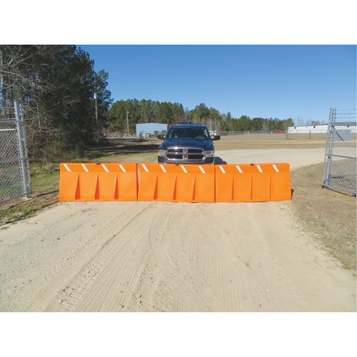 Traffic Barriers, Water-Filled, 62.25" L x 24" H, Orange Oxford Builders Supplies Inc