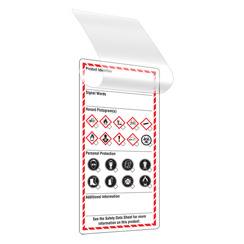 &eacute;tiquettes auto-plastifiantes pour le milieu de travail, Papier cartonn&eacute;, 3" la x 6" h, Anglais Oxford Builders Supplies Inc