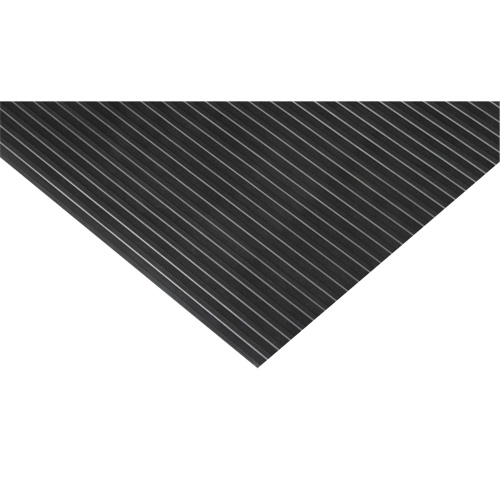 Tapis &agrave; nervures larges, Essuie-pieds, 3' x 75' x 1/8", Noir Oxford Builders Supplies Inc