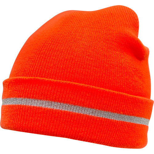 High Visibility Knit Hat with Reflective Stripe, High Visibility Orange, Acrylic Oxford Builders Supplies Inc