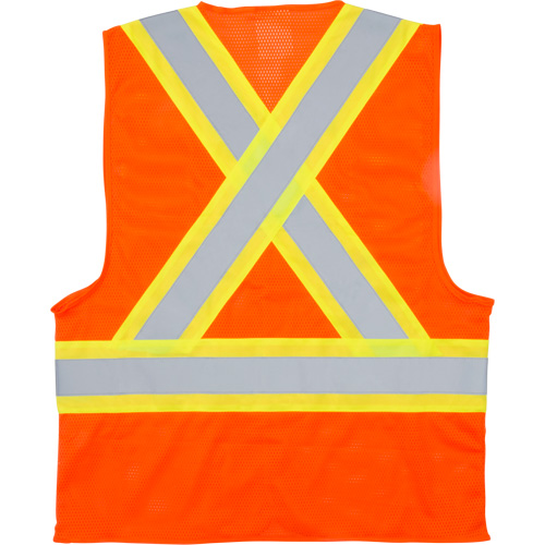 Veste de s&eacute;curit&eacute; pour la circulation, Orange haute visibilit&eacute;, Moyen, Polyester Oxford Builders Supplies Inc