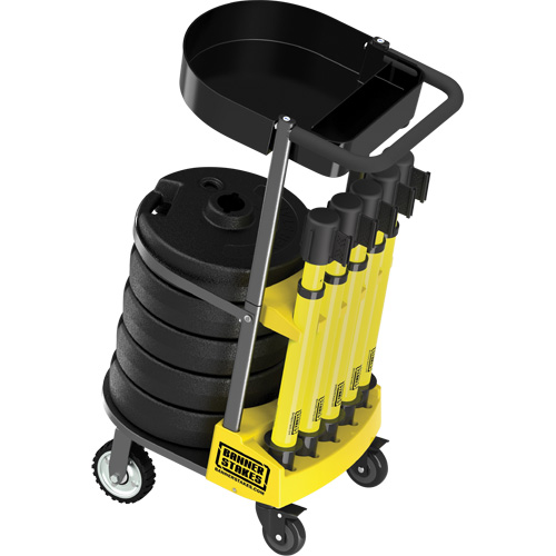 Chariot de transport avec plateau pour barri&egrave;re PLUS, 75' lo, M&eacute;tal, Jaune Oxford Builders Supplies Inc