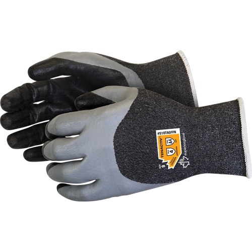 Gants &agrave; double trempage r&eacute;sistants aux coupures, Taille 5, Calibre 18, Rev&ecirc;tement Mousse de nitrile, Enveloppe en TenActiv, ASTM ANSI niveau A4 Oxford Builders Supplies Inc