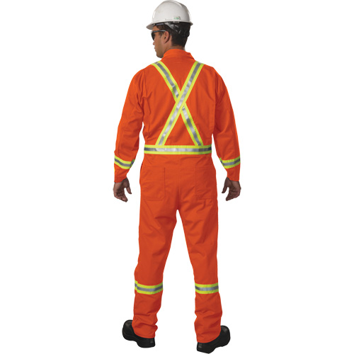 Combinaison non doubl&eacute;e haute visibilit&eacute;, Taille Petit, Orange Oxford Builders Supplies Inc