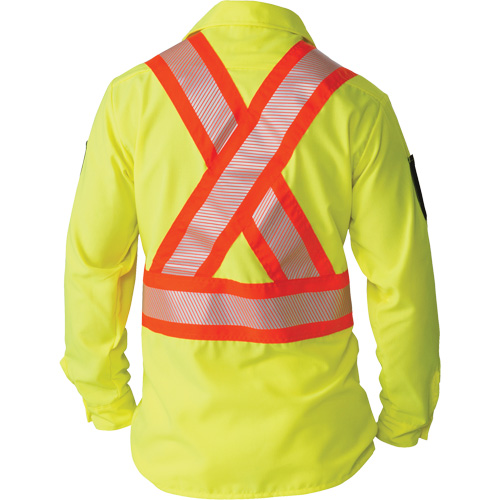 Chemise &agrave; manches longues haute visibilit&eacute; ind&eacute;chirable, Polyester, Moyen (grande taille), Jaune lime haute visibilit&eacute; Oxford Builders Supplies Inc