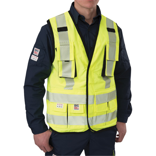 Veste antid&eacute;chirure pour arpenteur, Jaune lime haute visibilit&eacute;, Petit, Polyester Oxford Builders Supplies Inc