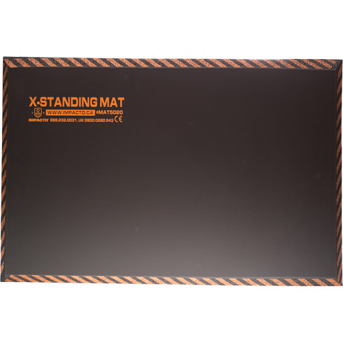 Anti-Fatigue Standing Mat, Smooth, 16" x 28" x 1", Black, Rubber Oxford Builders Supplies Inc