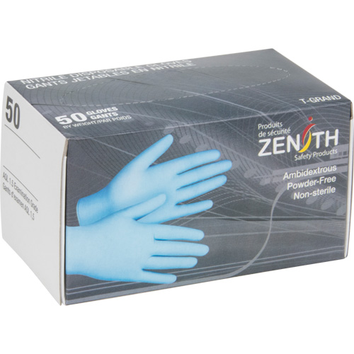 Vending Pack Disposable Gloves, Medium, Nitrile, 4.5-mil, Powder-Free, Blue Oxford Builders Supplies Inc