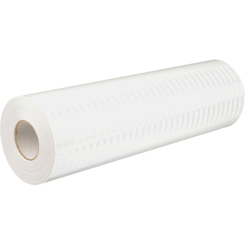 Feuille de rev&ecirc;tement de barricade prismatique de qualit&eacute; &agrave; haute intensit&eacute;, 2" la x 150' lo, 19 mils, Blanc Oxford Builders Supplies Inc