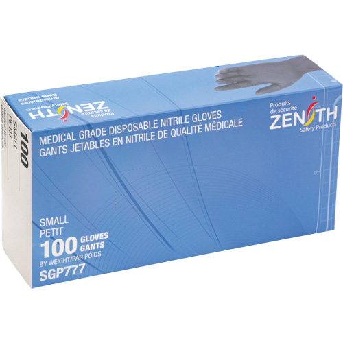 Puncture-Resistant Medical-Grade Disposable Gloves, Small, Nitrile, 5-mil, Powder-Free, Black, Class 2 Oxford Builders Supplies Inc