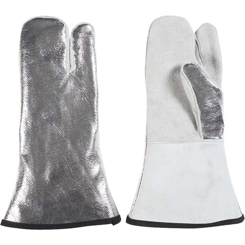 Mitaine &agrave; 3 doigts r&eacute;sistant &agrave; la chaleur, Aluminis&eacute;/Kevlar/Cuir, Taille unique, Prot&egrave;ge jusqu'&agrave; 650°F (343°C) Oxford Builders Supplies Inc