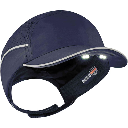 Skullerz&reg; 8965 Lightweight Bump Cap Hat with LED Lighting, Navy Blue Oxford Builders Supplies Inc