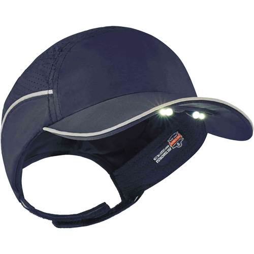 Skullerz&reg; 8965 Lightweight Bump Cap Hat with LED Lighting, Navy Blue Oxford Builders Supplies Inc